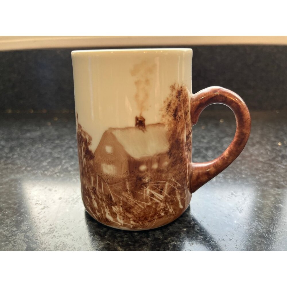 Vintage 1970's Coffee Tea Hand Painted Ceramic Mug By Martha Morey Signed